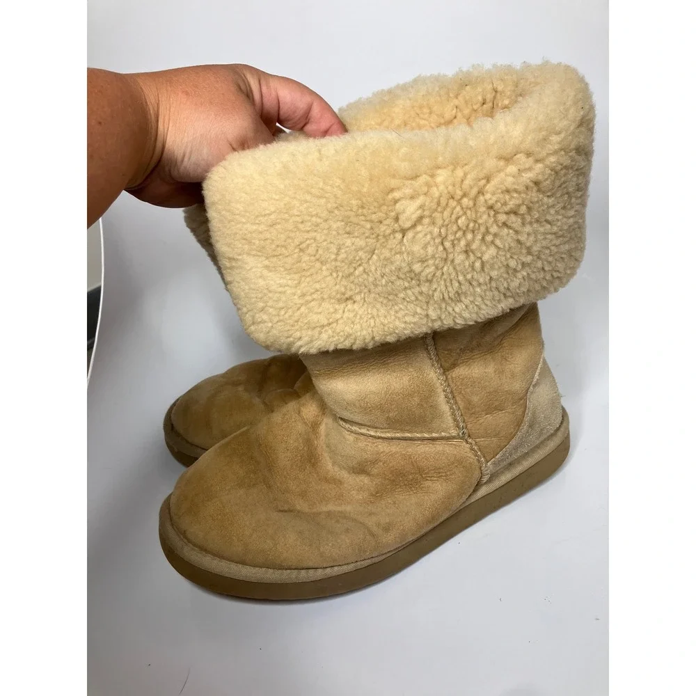 UGG Classic Tall 5815 Boots Women Size 10 Chestnut Tan Good Suede Shearling